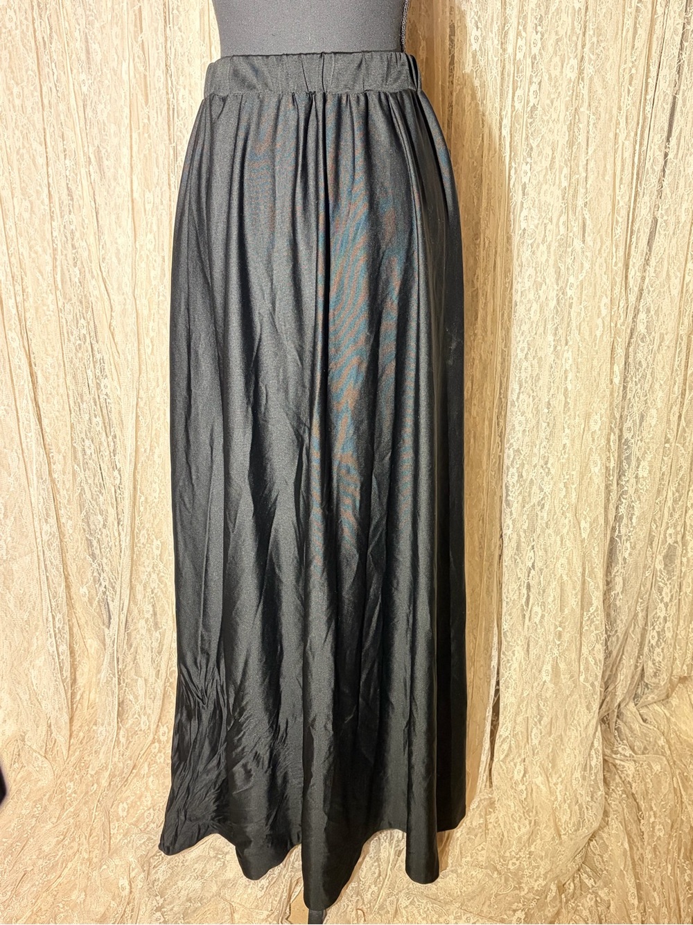 Flowing Black Maxi Skirt with Elastic Waist